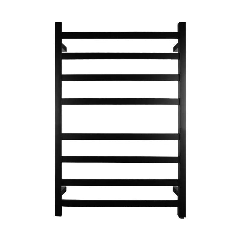 Black Heated Towel Rack 8 Bars Aquaperla