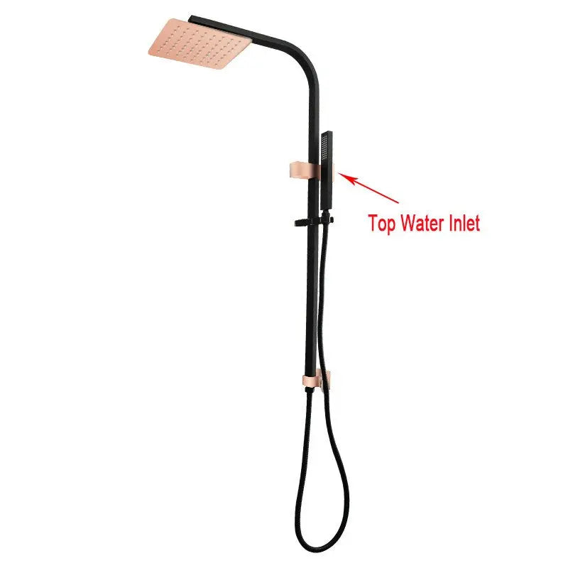8" Black & Rose Gold Shower Station Aquaperla