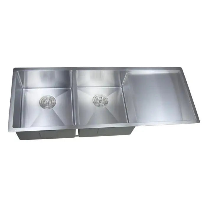 Stainless Steel Double Bowl Sink With Drainer 1160*450*235mm Poseidonbk