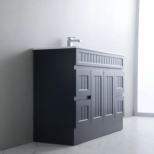 ACACIA SHAKER PVC Floor Vanity 1500 (Single/Double Bowl) Poseidon