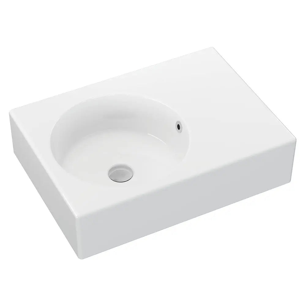 Reba Left Bowl Wall Basin, No Tap Hole fienza