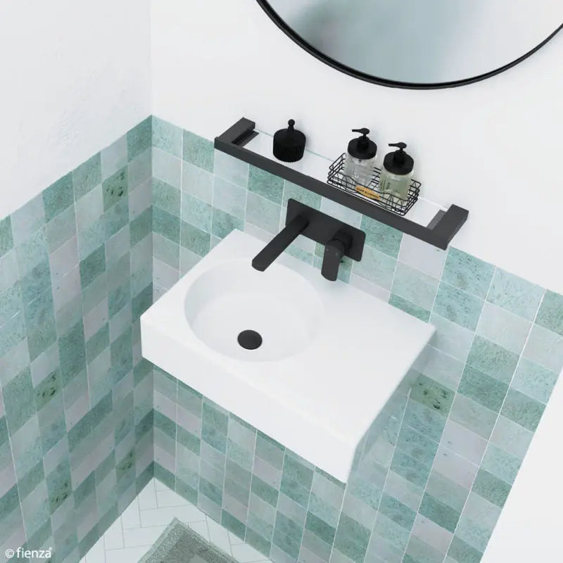 Reba Left Bowl Wall Basin, No Tap Hole fienza