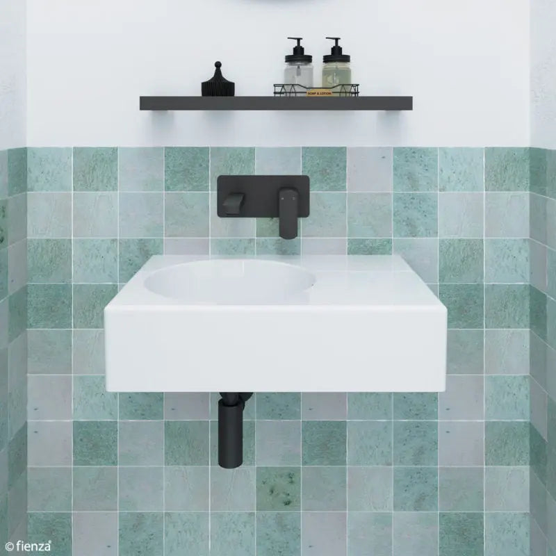 Reba Left Bowl Wall Basin, No Tap Hole fienza