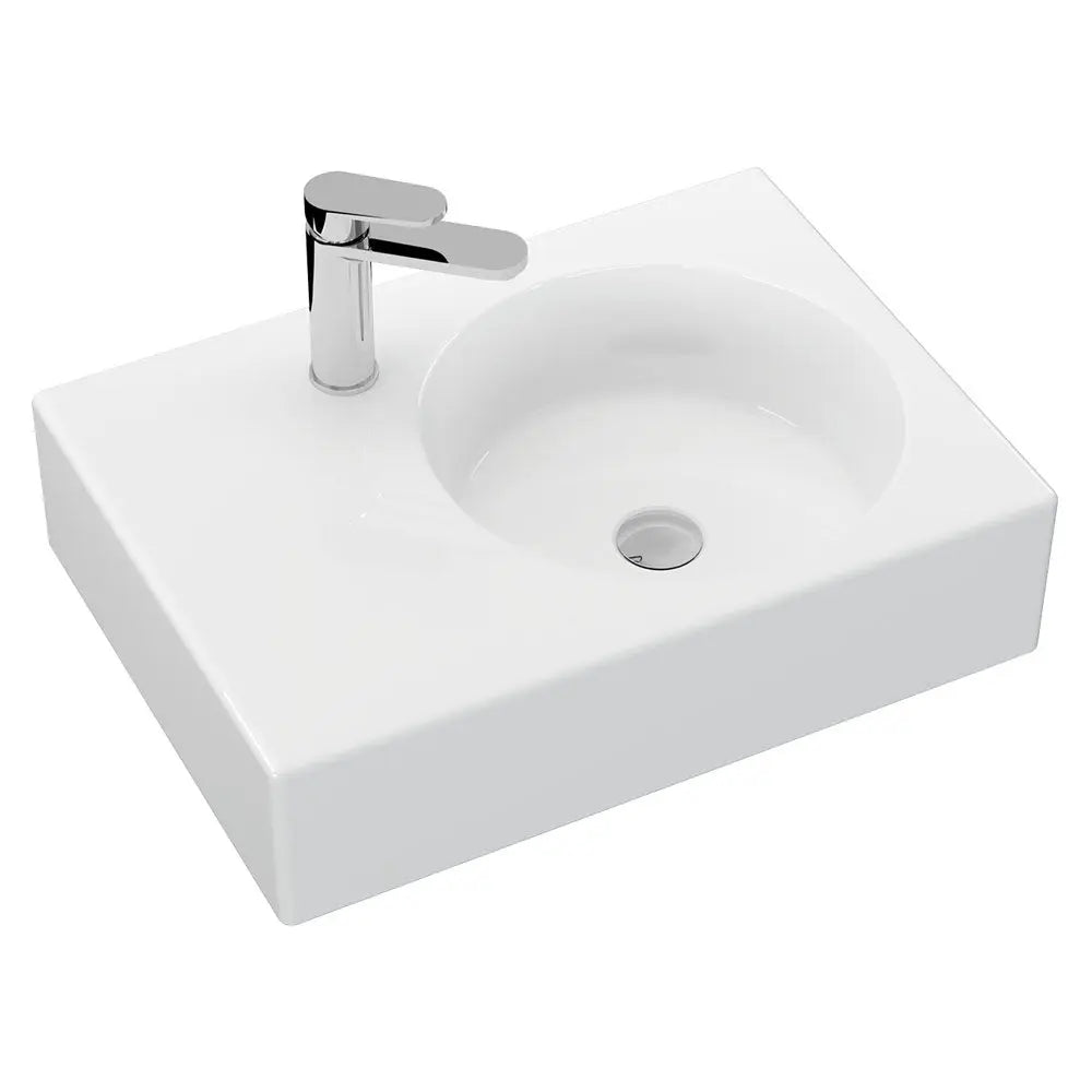Reba Right Bowl Wall Basin, 1 Tap Hole fienza