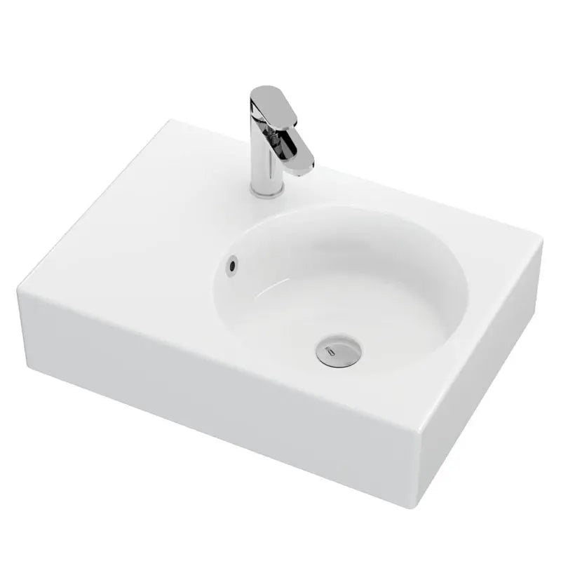Reba Right Bowl Wall Basin, 1 Tap Hole fienza