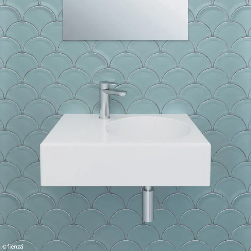 Reba Right Bowl Wall Basin, 1 Tap Hole fienza