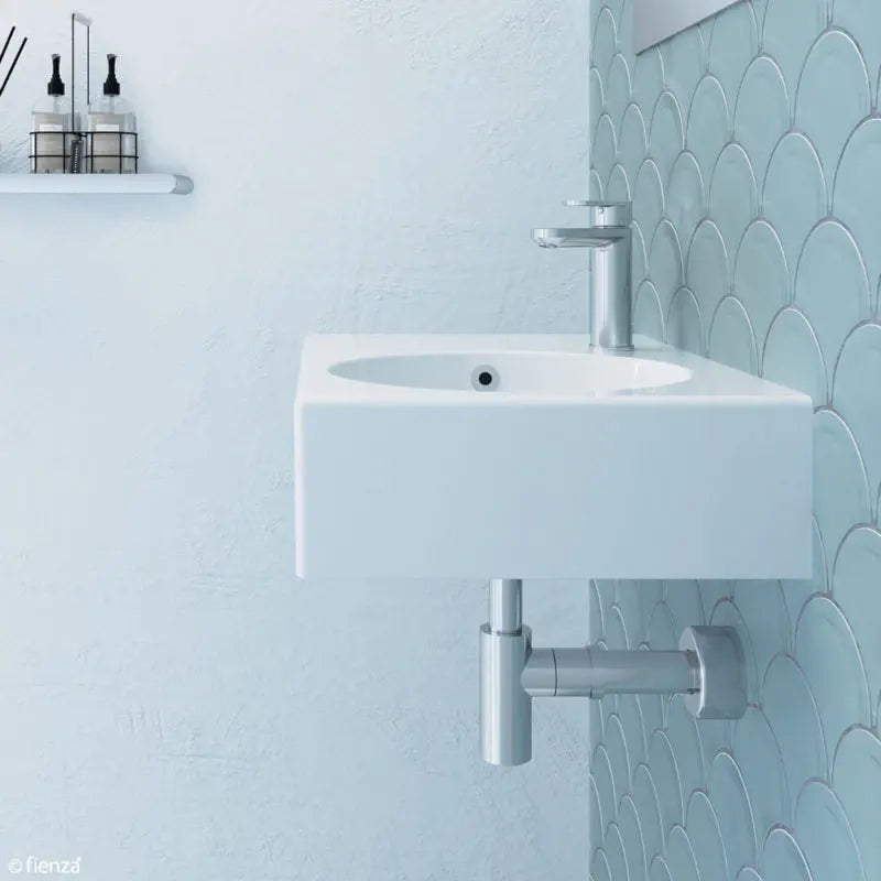 Reba Right Bowl Wall Basin, 1 Tap Hole fienza