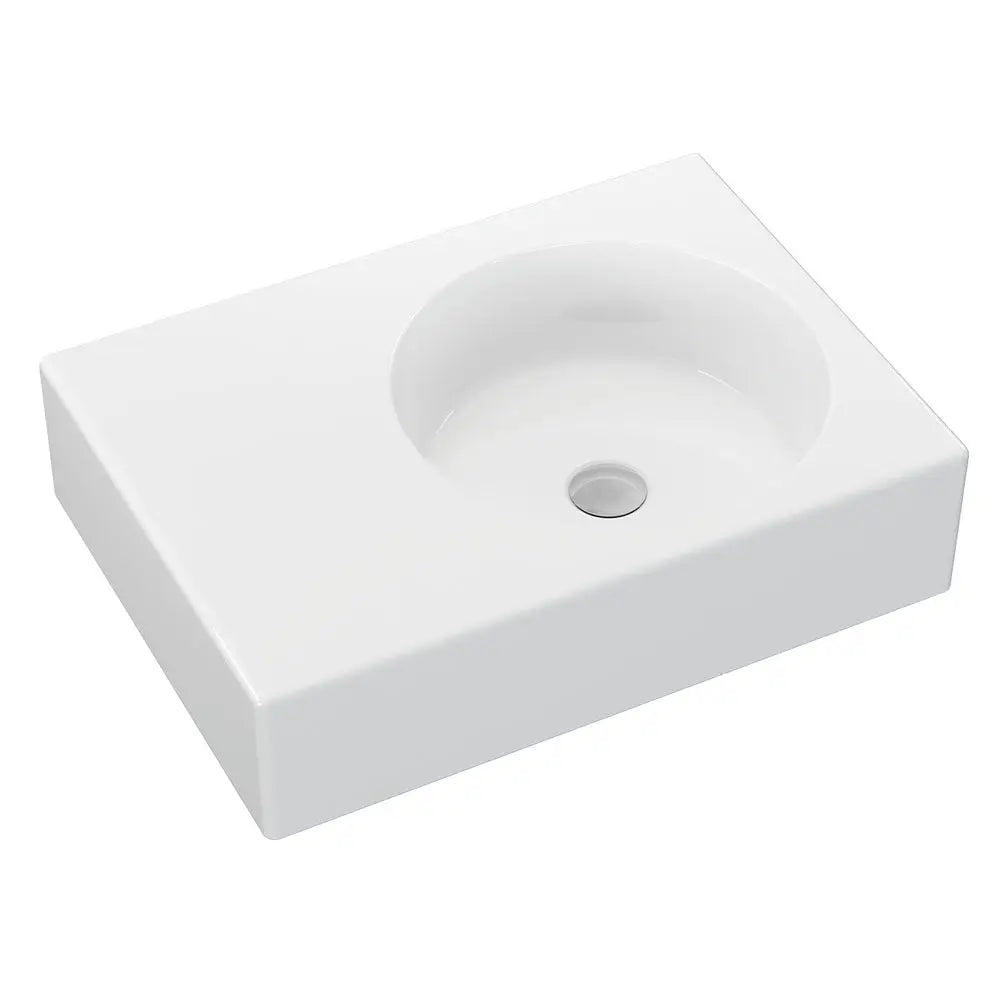 Reba Right Bowl Wall Basin, No Tap Hole fienza
