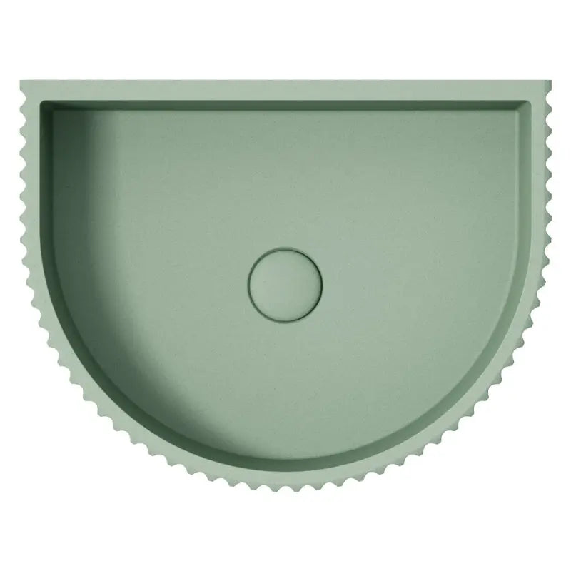 Valentina Fluted Arch Concrete Wall Basin, Sage fienza