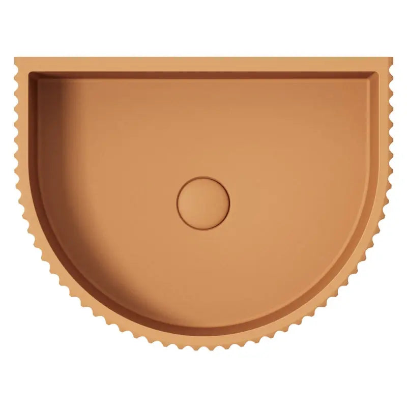 Valentina Fluted Arch Concrete Wall Basin, Tuscan fienza