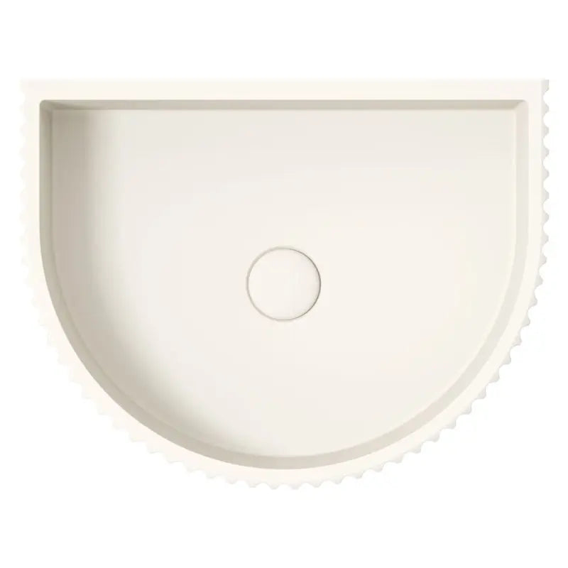 Valentina Fluted Arch Concrete Wall Basin, Warm White fienza