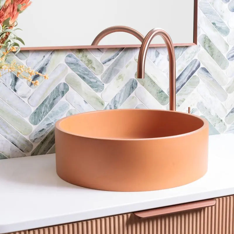 Jada Round Concrete Above Counter Basin, Tuscan fienza