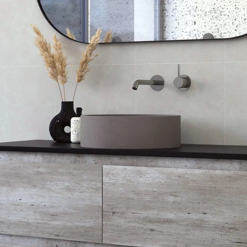 Jada Round Concrete Above Counter Basin, Warm Grey fienza