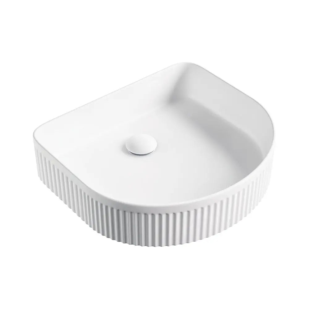 Eleanor Arch Above Counter Fluted Basin, Matte White fienza