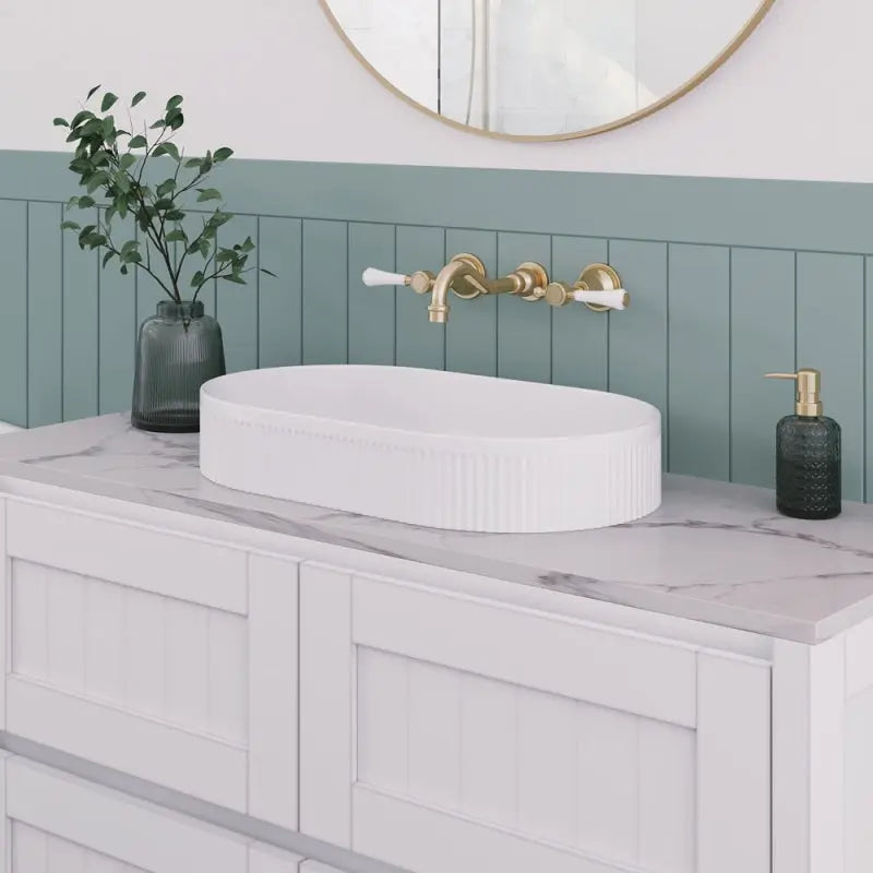 Eleanor Oval Above Counter Fluted Basin fienza