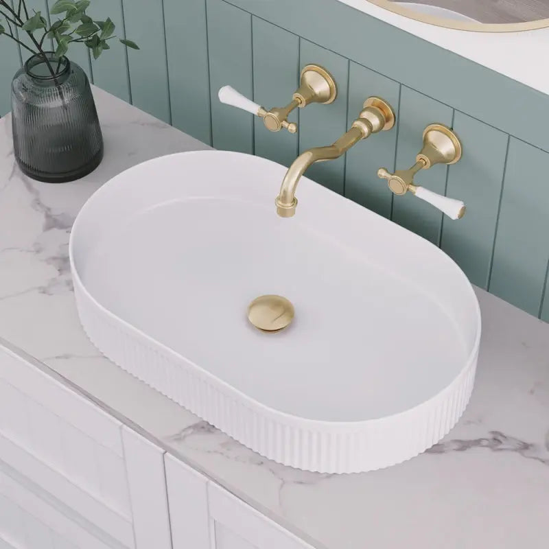 Eleanor Oval Above Counter Fluted Basin fienza