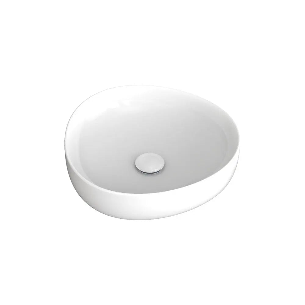 Pebble Small Above Counter Basin, Gloss White fienza
