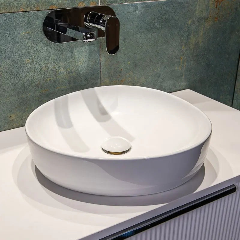 Pebble Small Above Counter Basin, Gloss White fienza