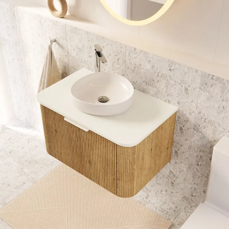 Pebble Small Above Counter Basin, Gloss White fienza