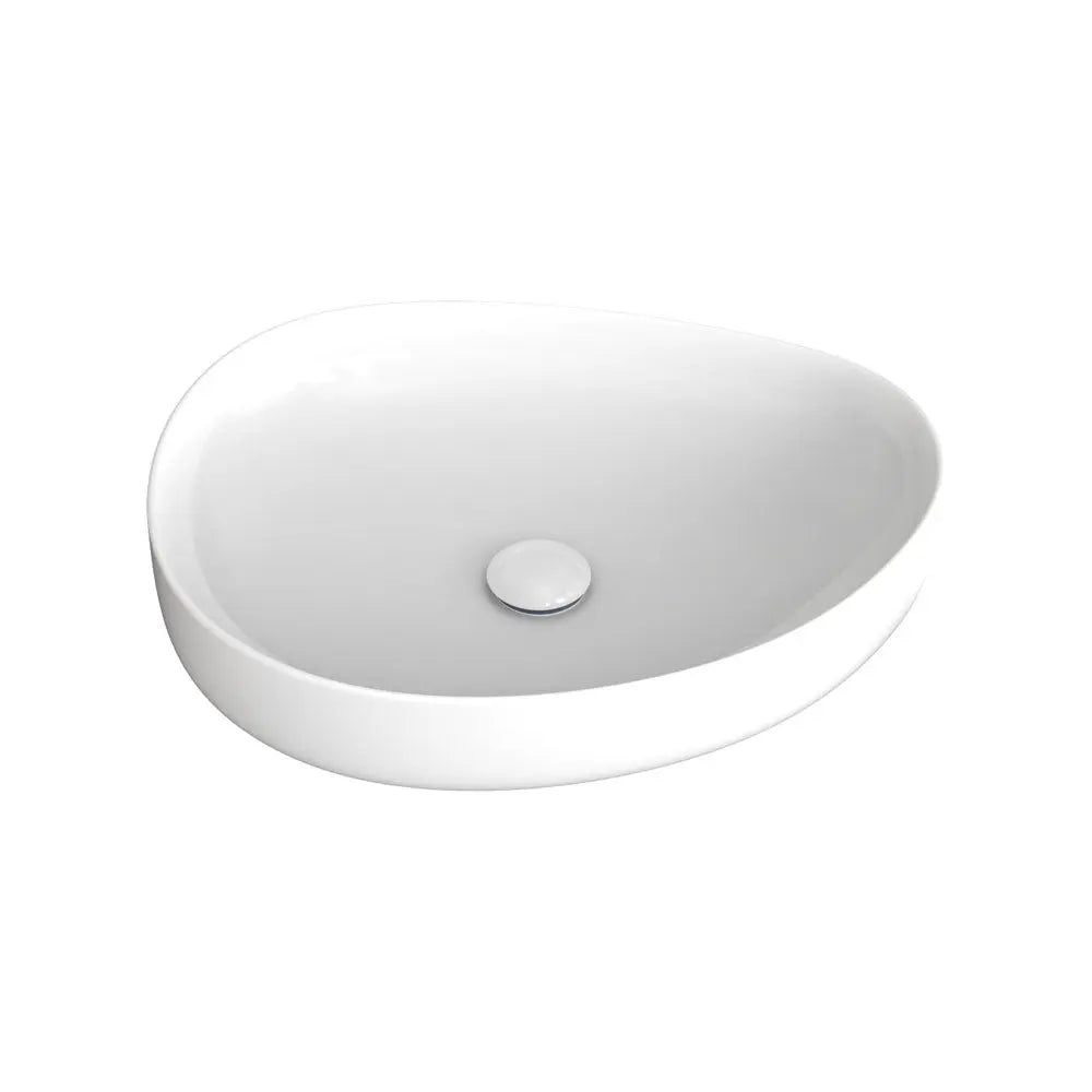 Pebble Medium Above Counter Basin, Gloss White fienza