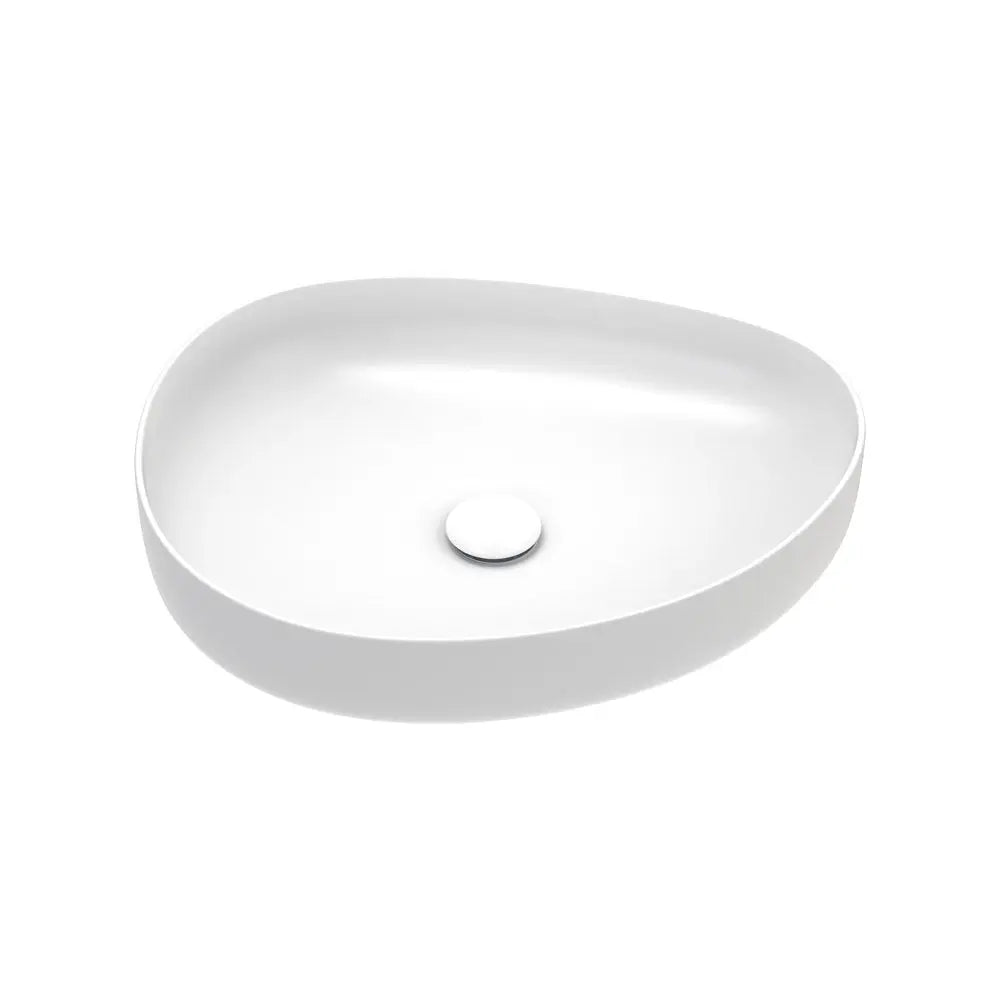 Pebble Medium Above Counter Basin, Matte White fienza