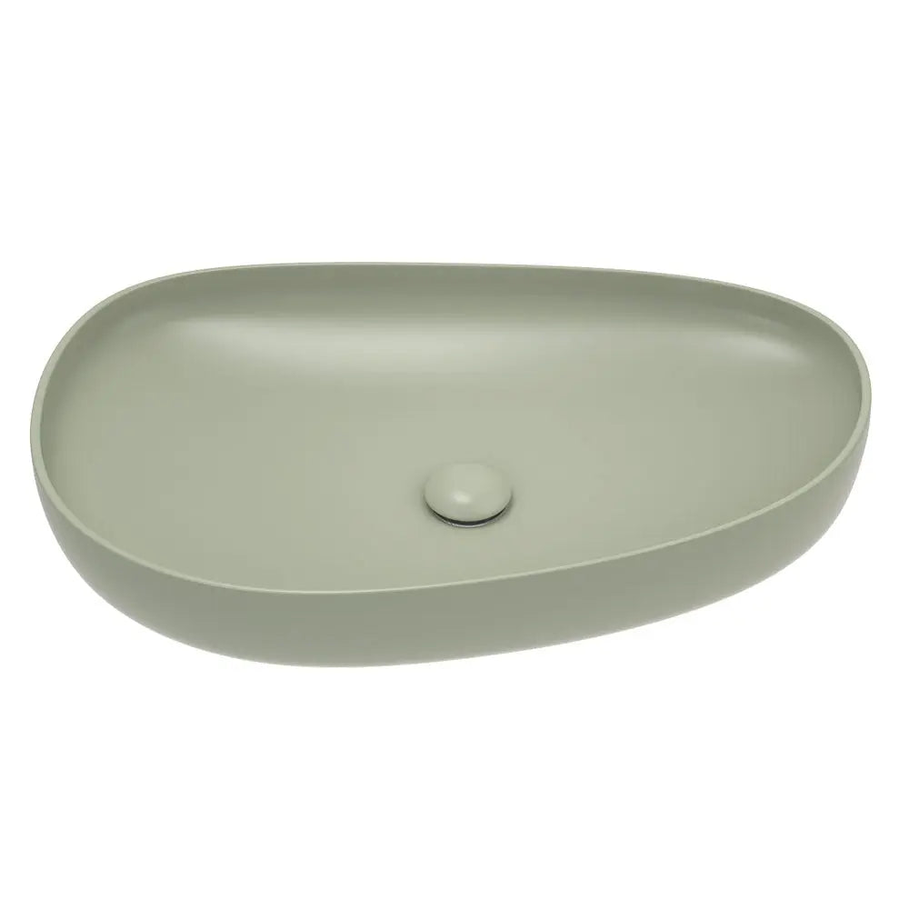 Pebble Large Above Counter Basin, Matte Olive fienza