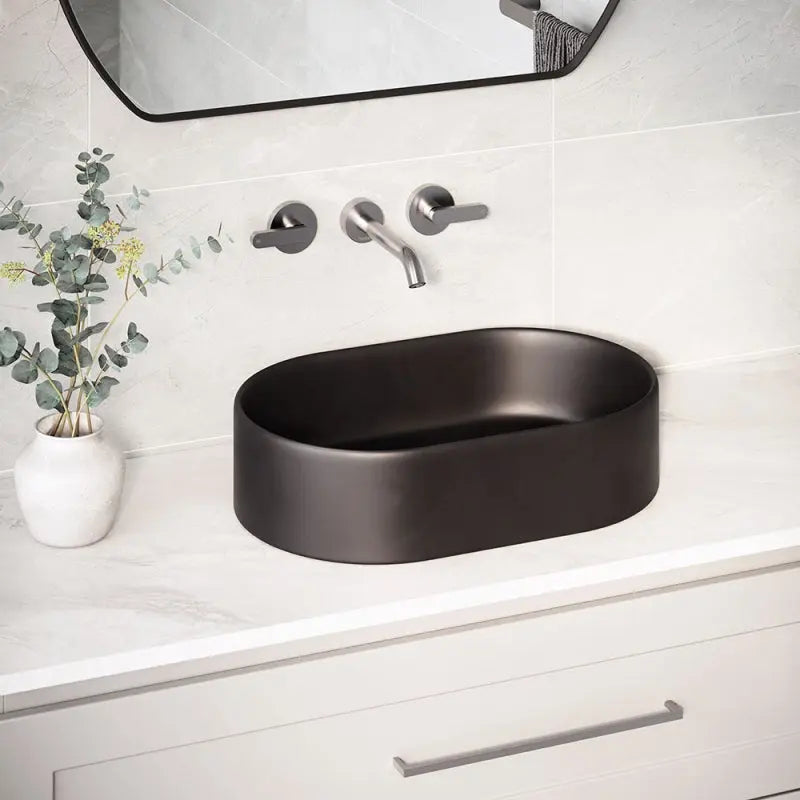 Aluca Pill Above Counter Basin, Matte Black fienza
