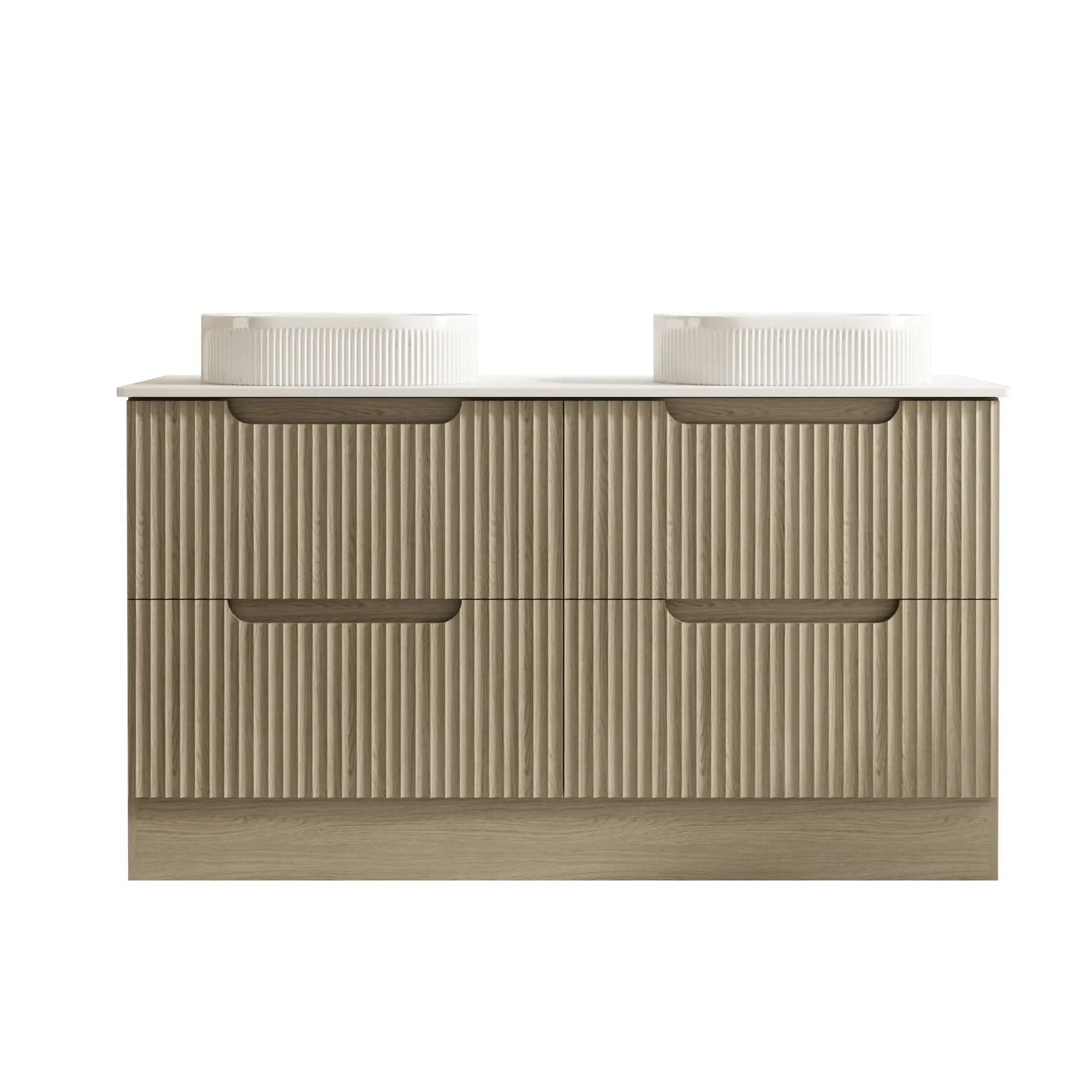 Fluted Rhea 1500mm Freestanding Cabinet - Natural Oak mercioaustralia