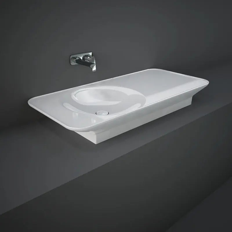 RAK Valet Left-Hand Wall Hung Basin, Alpine Gloss White fienza