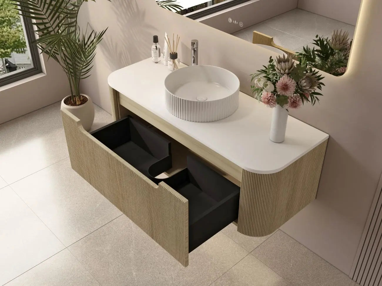 Rome 1200mm Wall-Hung Cabinet - Bur Oak mercioaustralia