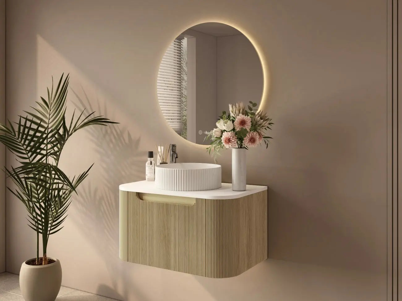 Rome 750mm Wall-Hung Cabinet - Bur Oak mercioaustralia