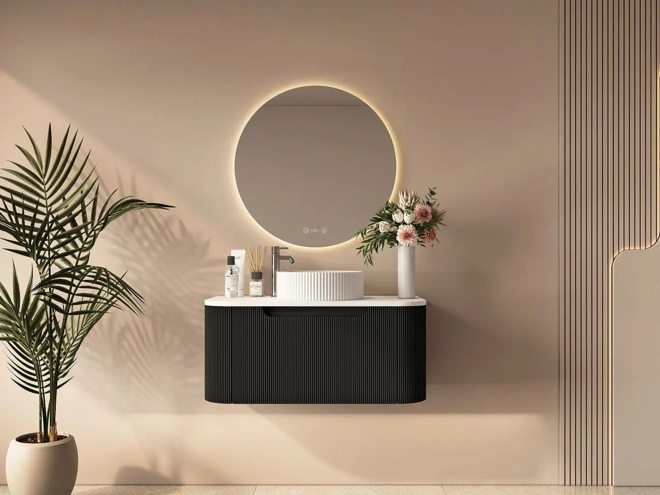 Rome 750mm Wall-Hung Cabinet - Matt Black mercioaustralia