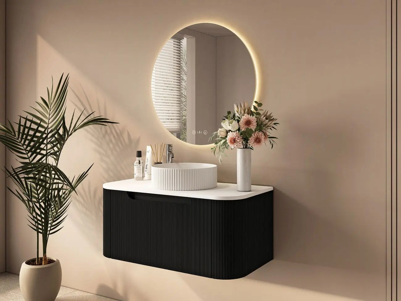 Rome 750mm Wall-Hung Cabinet - Matt Black mercioaustralia