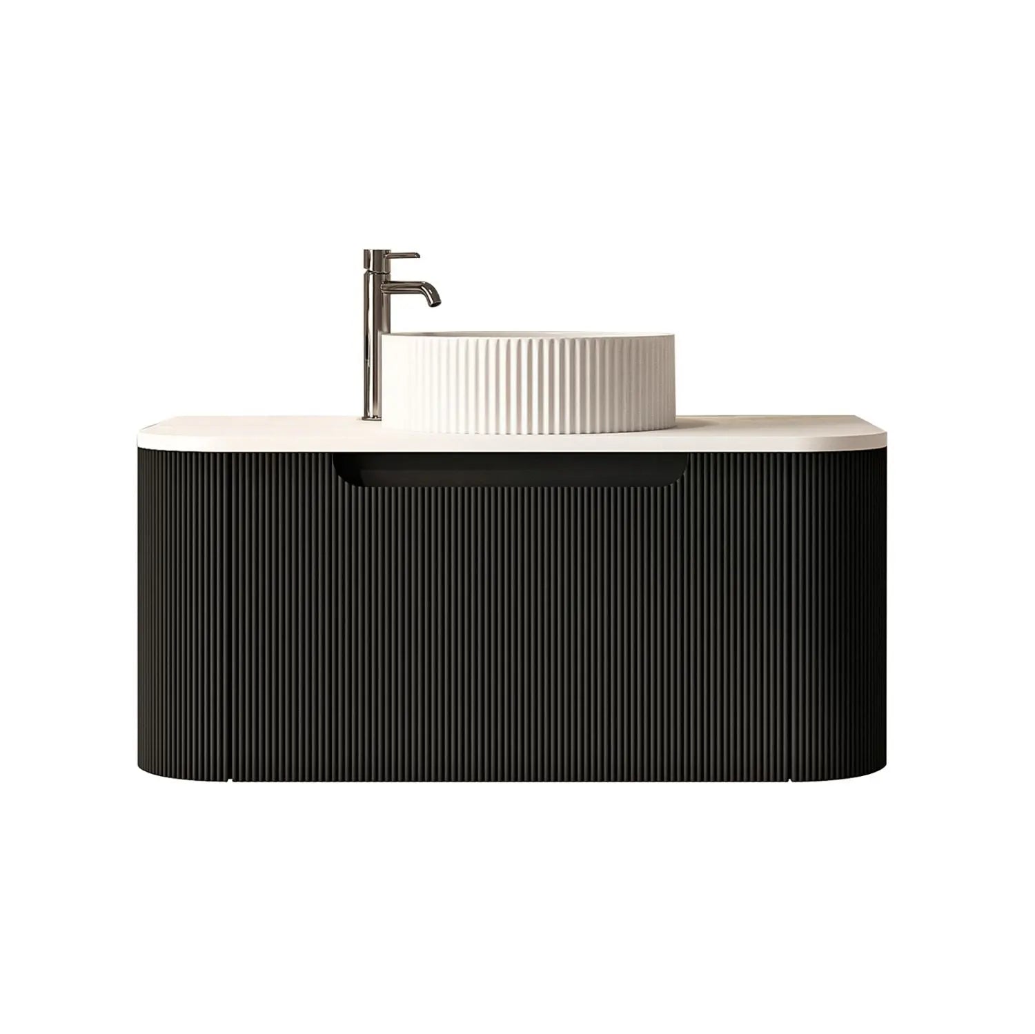 Rome 900mm Wall-Hung Cabinet - Matt Black mercioaustralia