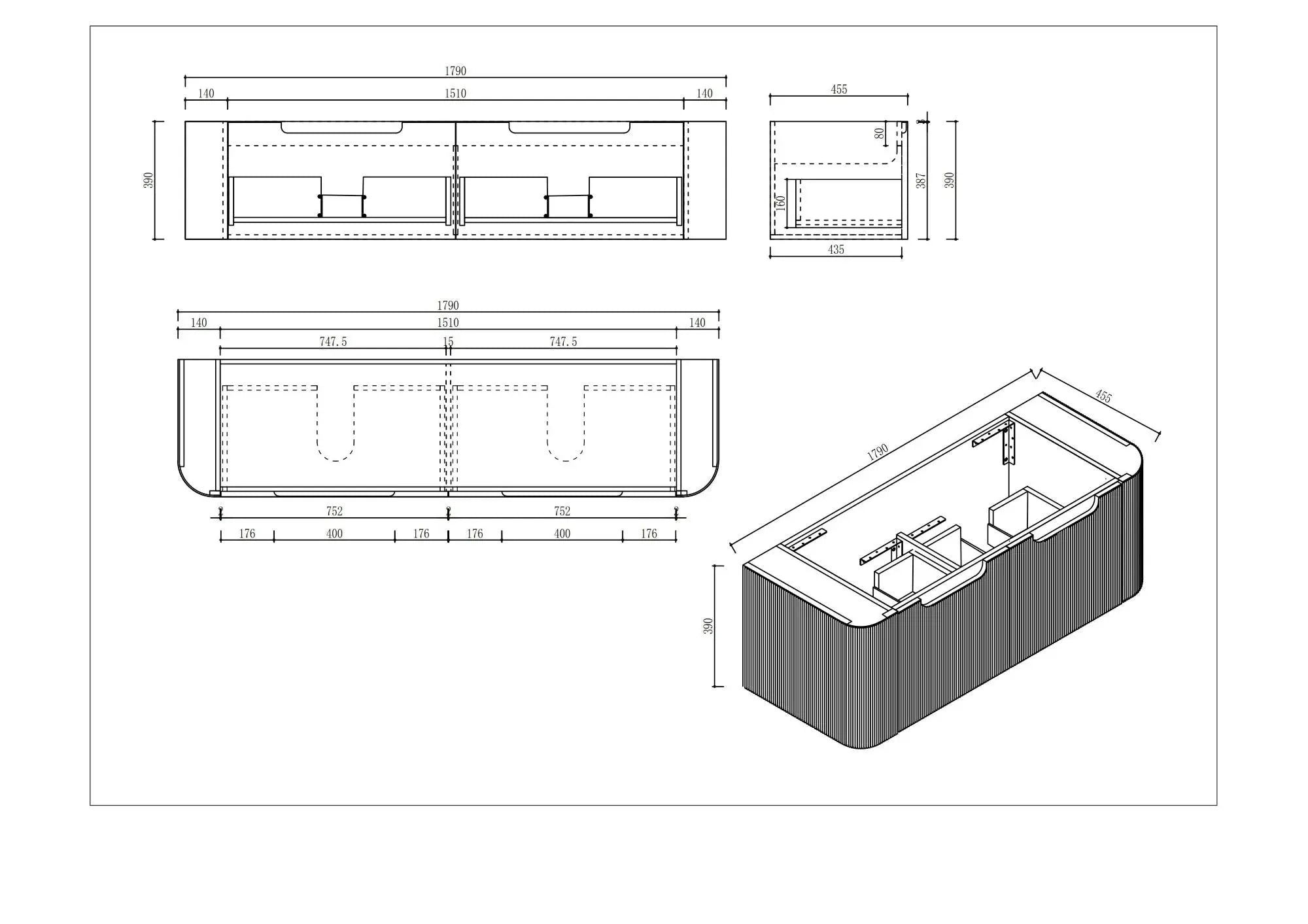 Rome 1800mm Wall-Hung Cabinet - Bur Oak mercioaustralia