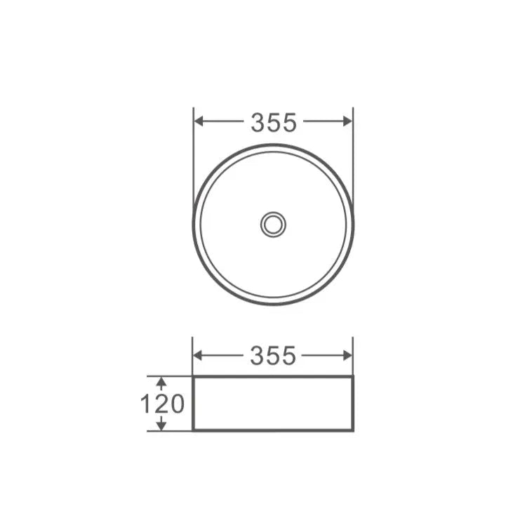 Sasso 34 Counter-top Round Basin - Matt Black mercioaustralia