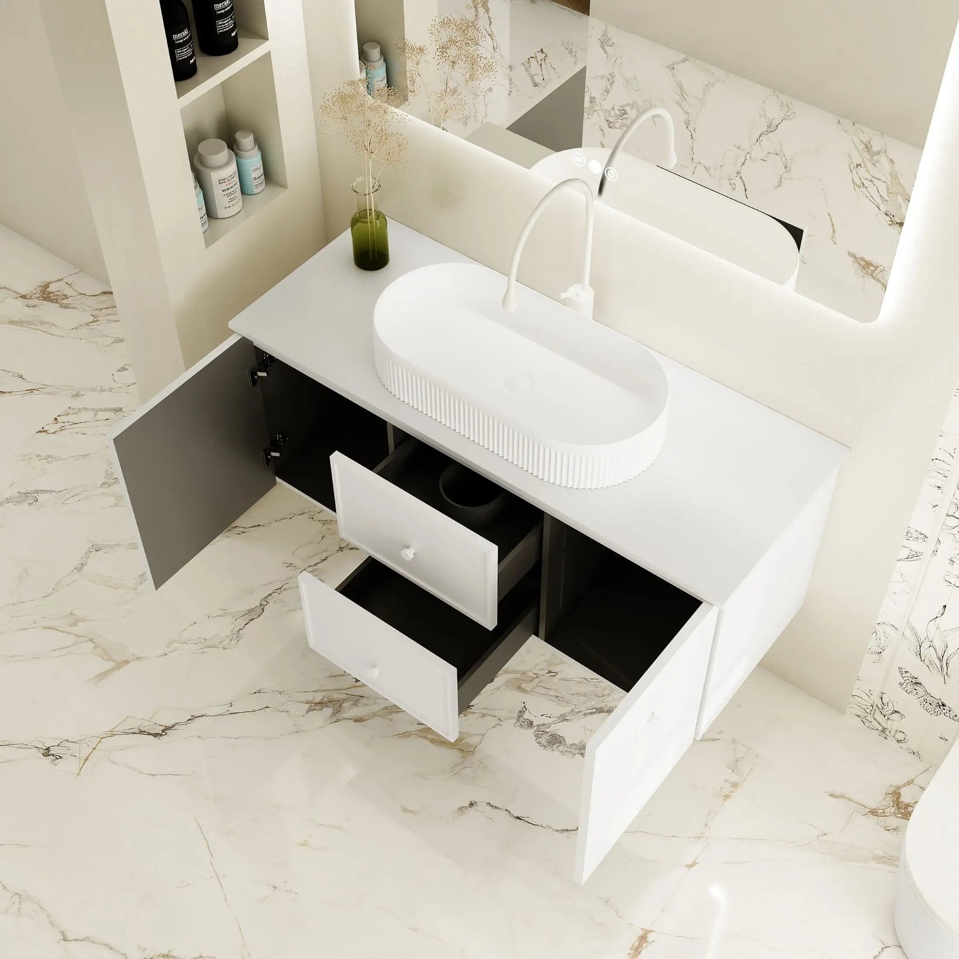 Seattle 1200mm Wall-Hung Cabinet - Matt White mercioaustralia