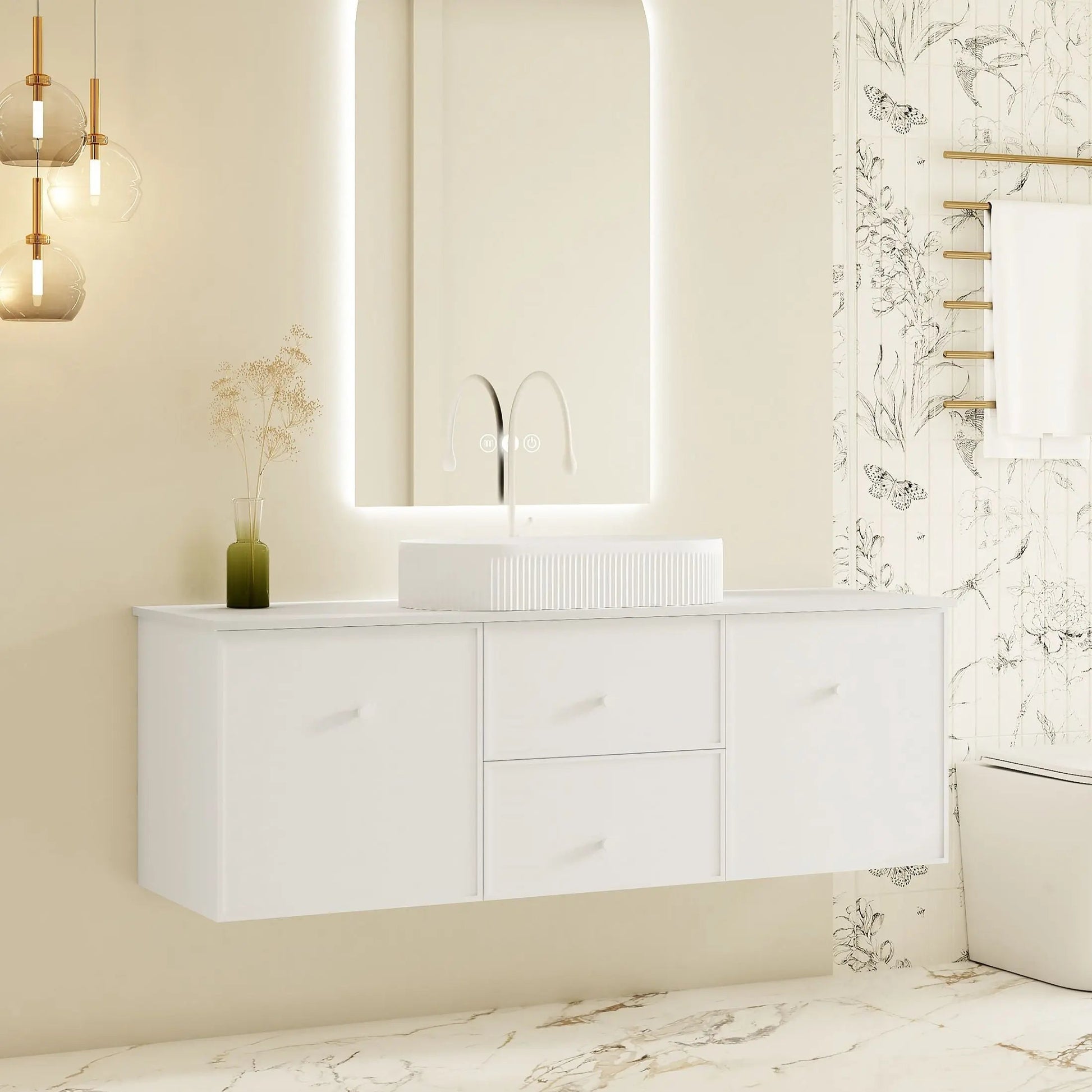Seattle 1500mm Wall-Hung Cabinet - Matt White mercioaustralia