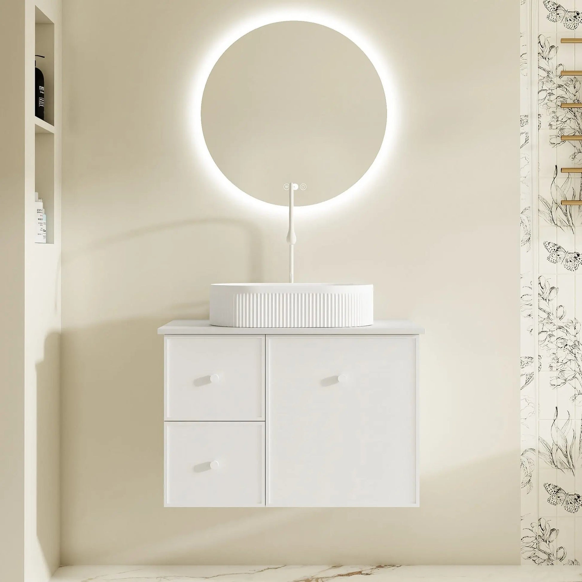 Seattle 750mm Wall-Hung Cabinet - Matt White mercioaustralia