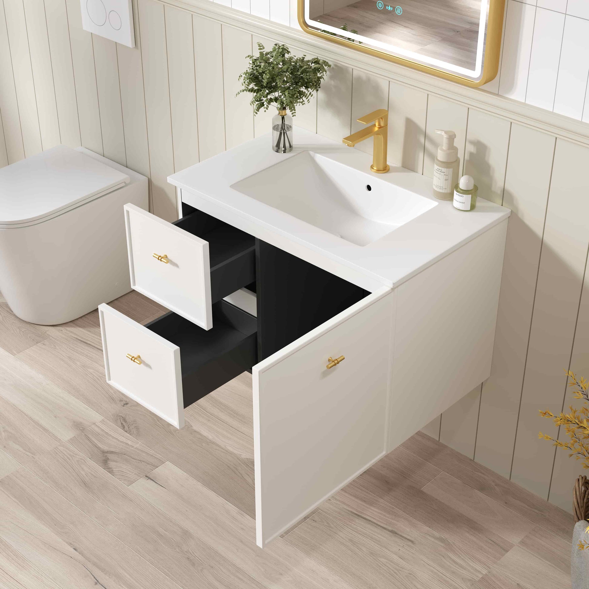 Seattle 750mm Wall-Hung Cabinet - Matt White mercioaustralia