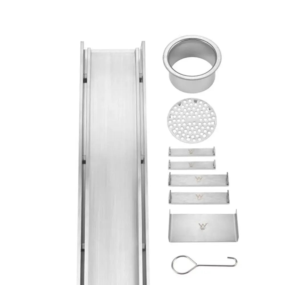 Wide Silver Tile Insert Floor Grate 600~3000 (L) X 100 (W) MM Somer