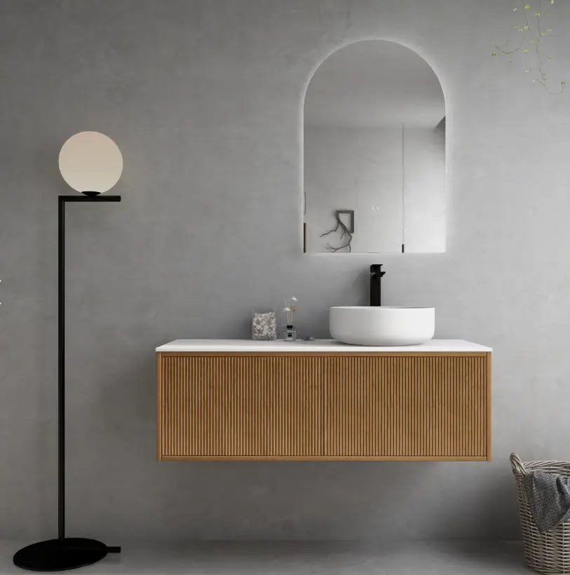 Bellevue PVC Slim Wall Hung Vanity 1200mm (Single/ Double Bowl) (Prime Oak) Poseidon