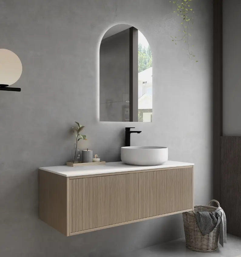 Bellevue PVC Wall Hung Vanity 1200mm (Single Bowl/Double Bowl) (Coastal Oak)-Clearance Poseidon