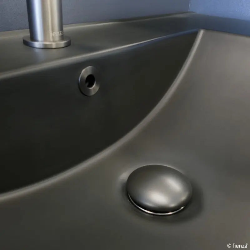 Dolce Matte Black Full Depth Ceramic Basin Top 750 fienza