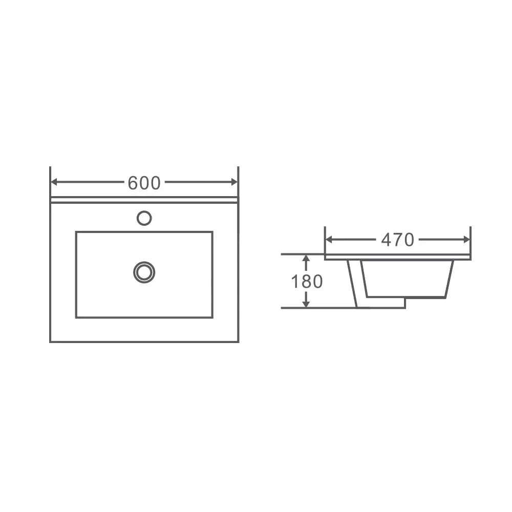 HERA 600mm Wall-Hung Vanity - Black Oak mercioaustralia