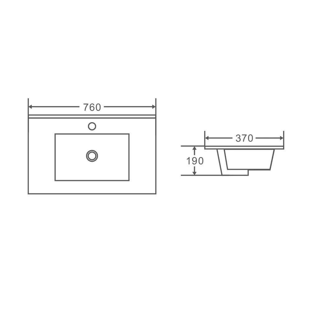 Mercio 750mm Slim Ceramic Top Vanity Basin mercioaustralia