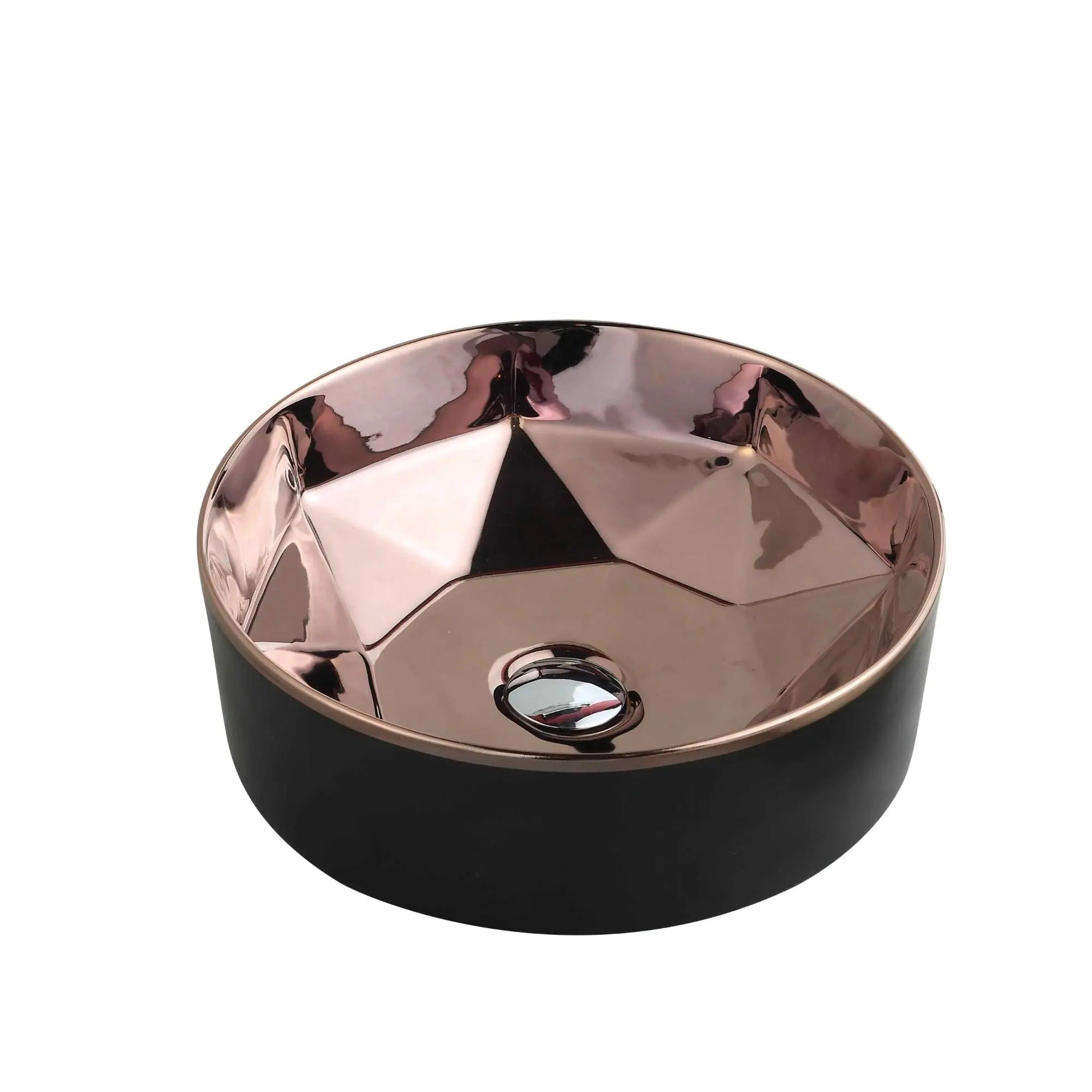 Trier 53 Counter-Top Round Basin - Art Rose Gold with Matt Black mercioaustralia