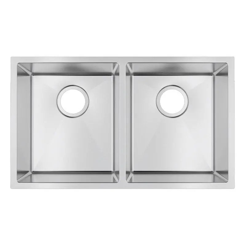 Handmade Stainless Steel Chrome Double Bowl Kitchen Sink 1.2mm (Top/Flush/Undermount) 740*440*200mm Aquaperla