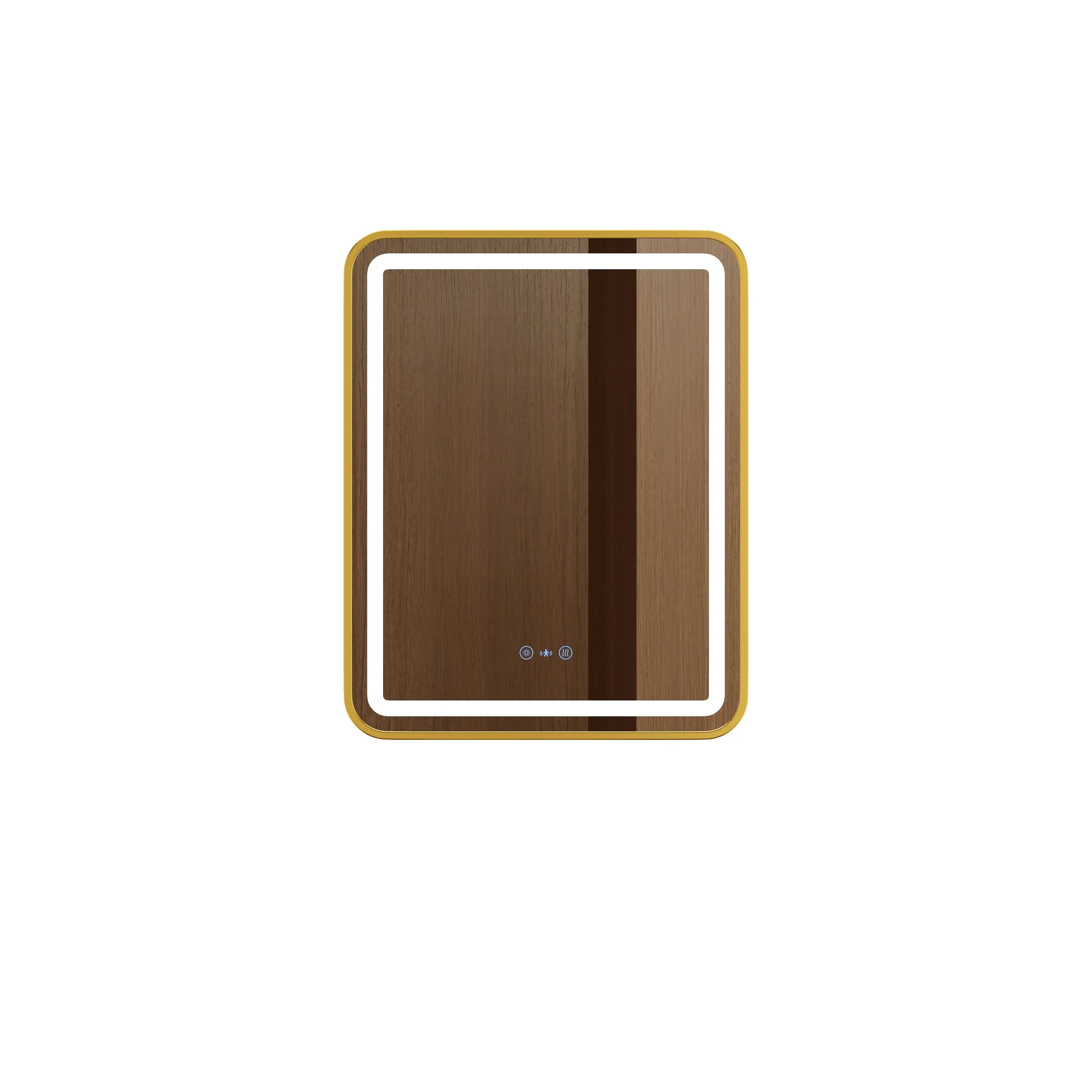 Venus 600×750 / 750×900 / 1200×750mm LED Rectangular Mirror – Brushed Gold Frame mercioaustralia