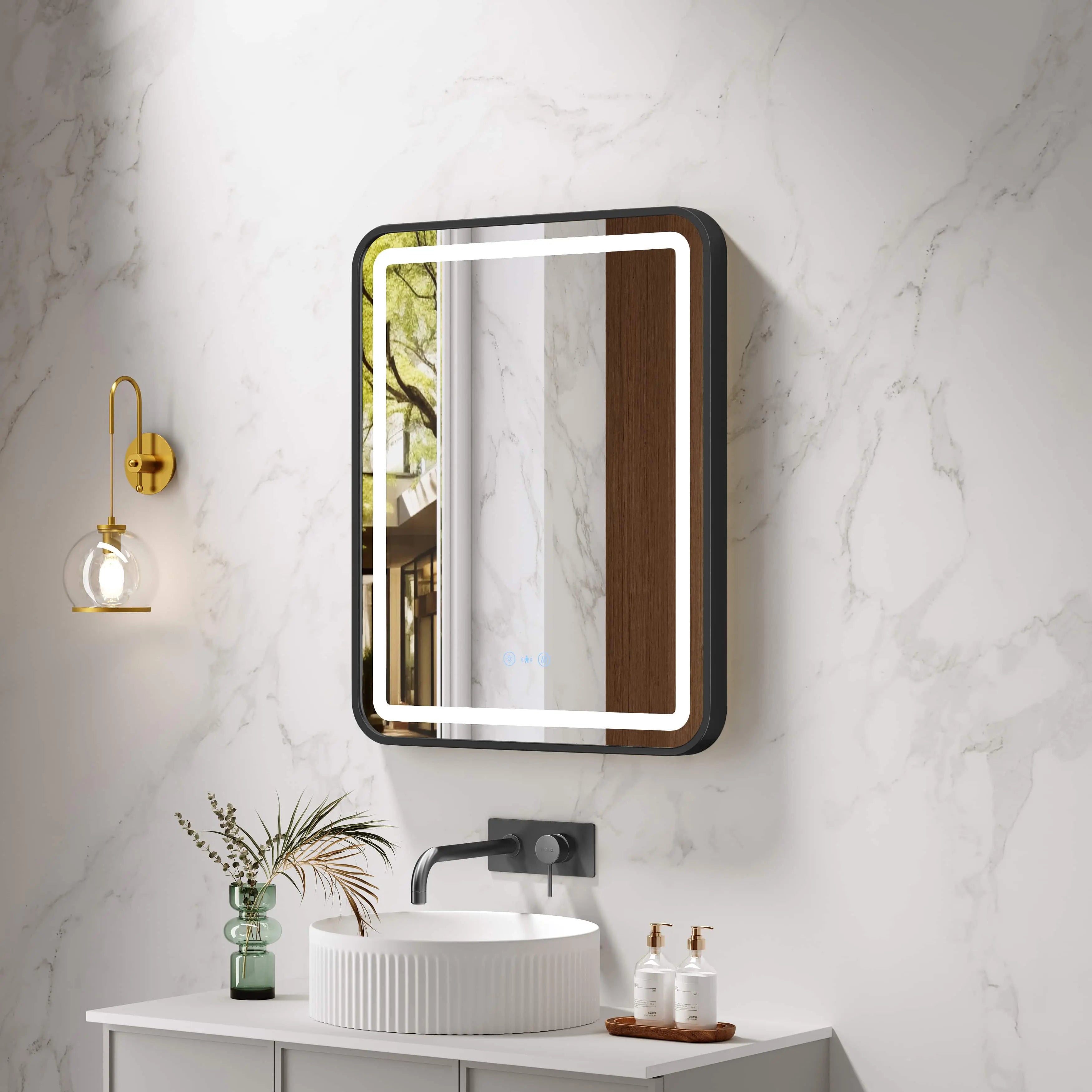 Venus 600×750 / 750×900 / 1200×750mm LED Rectangular Mirror – Matt Black Frame mercioaustralia